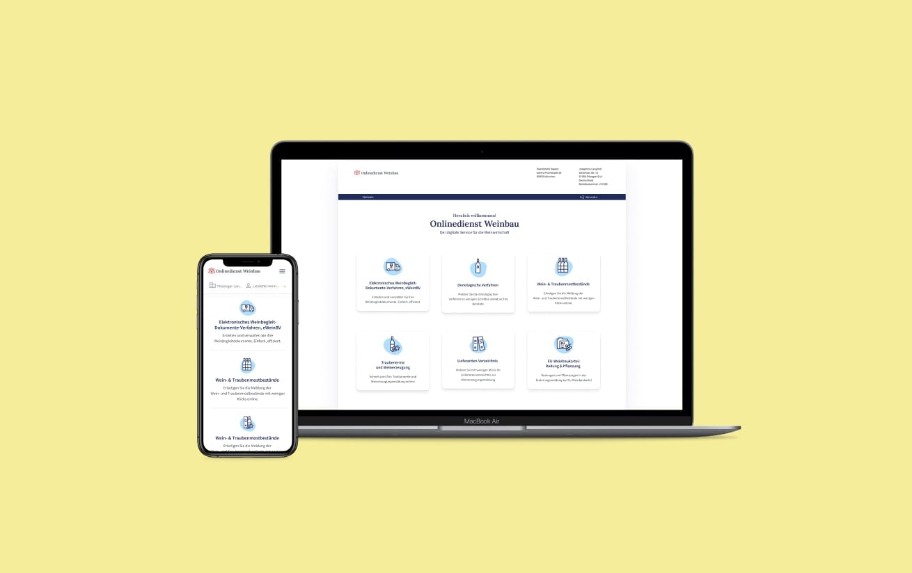 Wep App  Online Dienst Weinbau’s